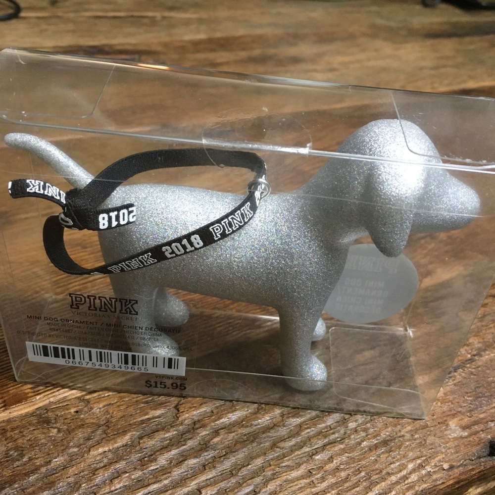 2018 Pink Victoria’s Secret Mini Dog Ornament - Picture 8 of 9